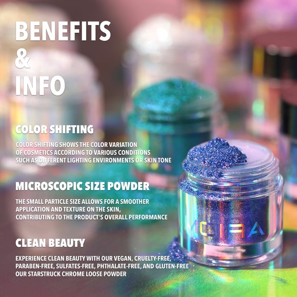 Starstruck Chrome Loose Glitter Powder Color Shifting for Eyes and Face Nomadic - Picture 5 of 5